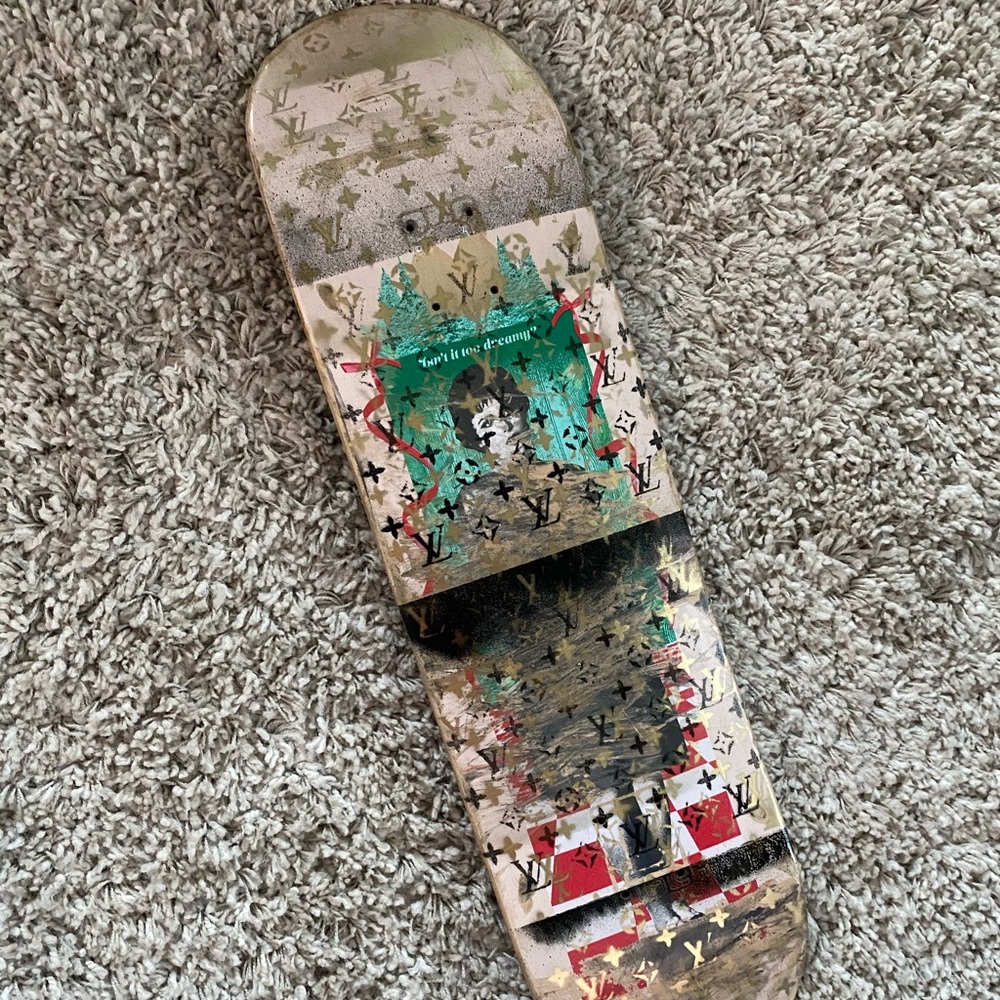 Louis Vuitton skateboard art piece